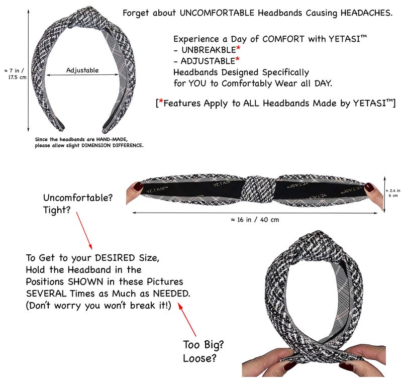 YETASI Warm Stylish Black Leather Headbands for Women, Wearable All Day. Trendy Head bands for Women's Hair Knotted Headband for Women is a Top Knot Womens Fashion Designer for Girls - Image 5